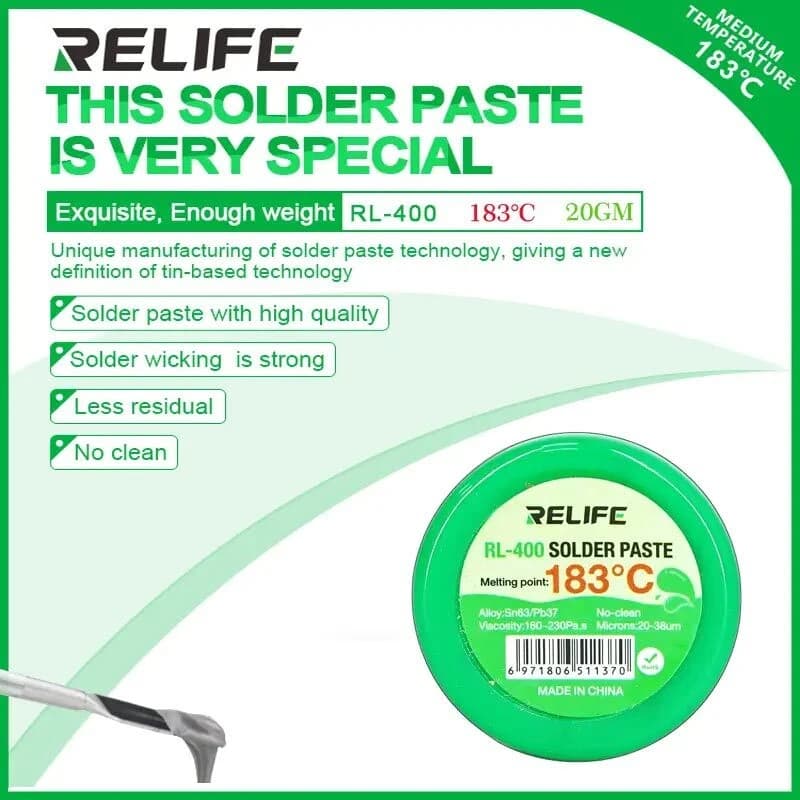 خمیر قلع کاسه ای Relife RL-400 20g — تصویر ۷