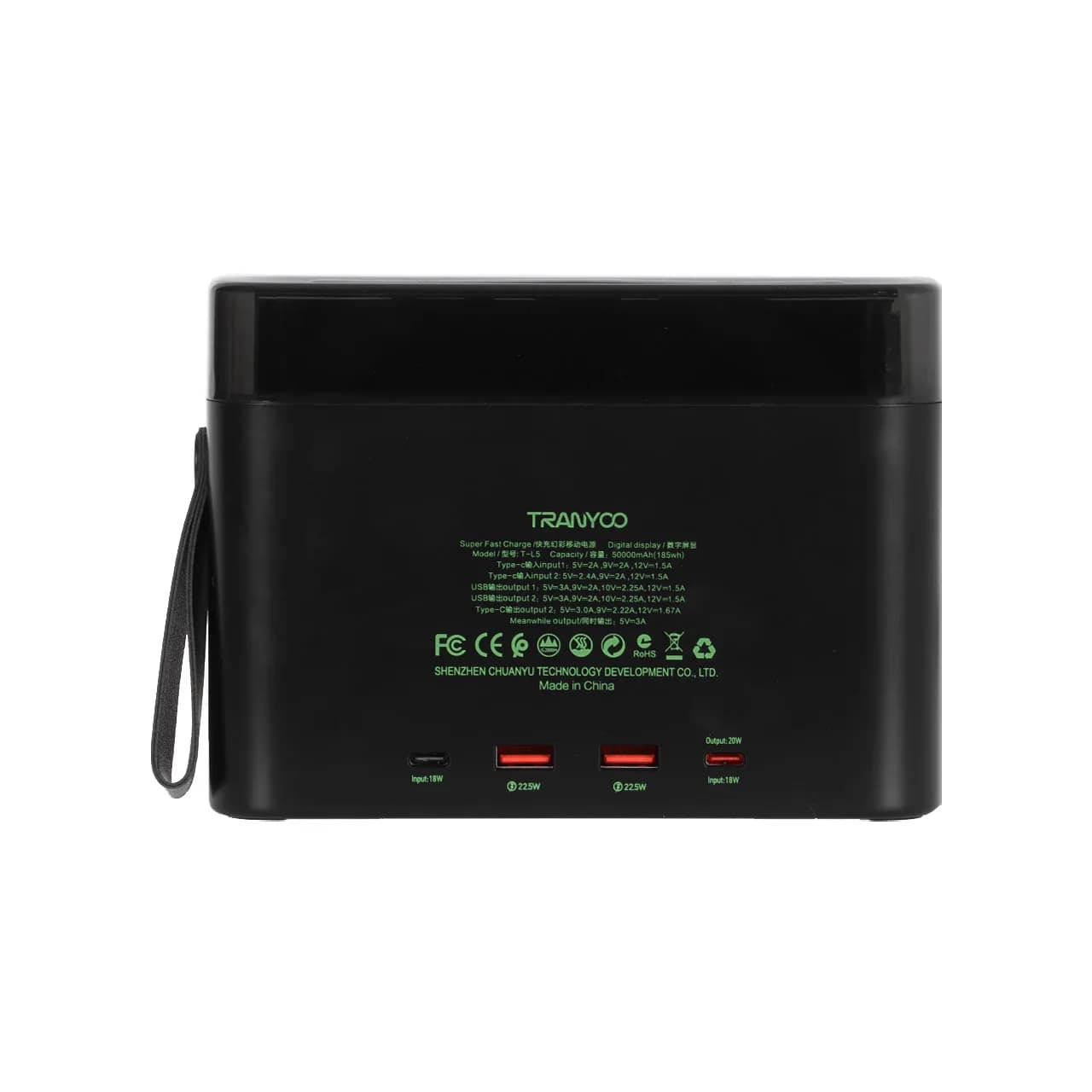 پاوربانک بی سیم 22.5 وات ترانیو مدل T-L5 ظرفیت 50000 میلی‌ آمپر ساعت به همراه کابل USB/TC — تصویر ۵