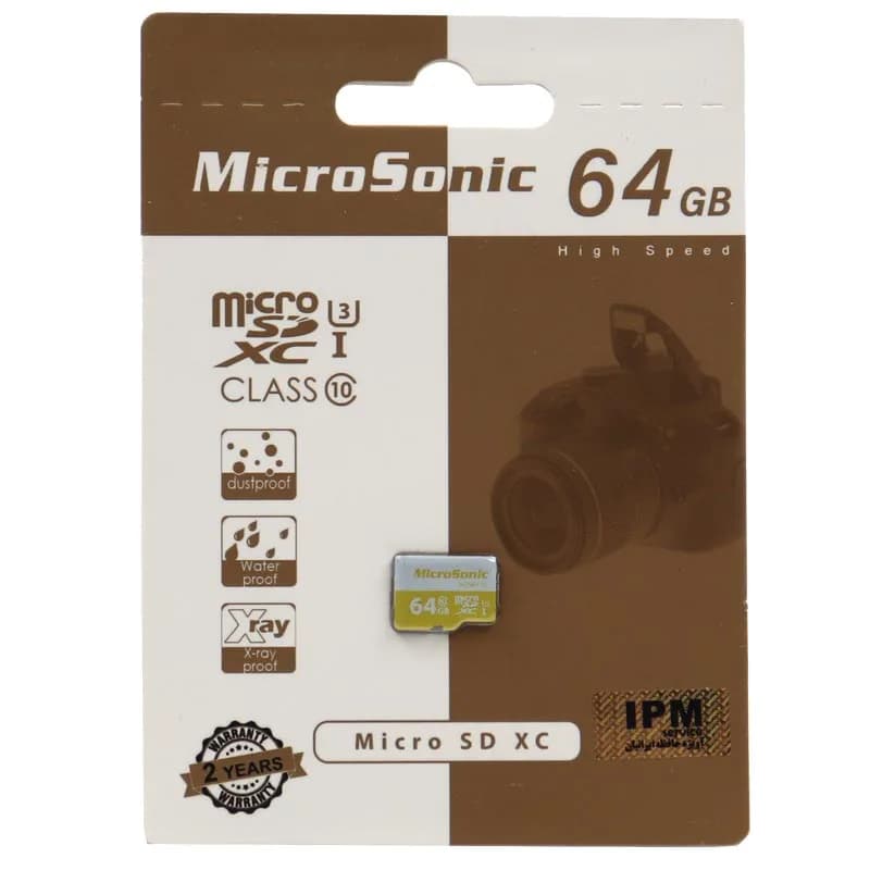 رم میکرو کارت حافظه 64 گیگ میکروسونیک MicroSonic U3 C10 90MB/s