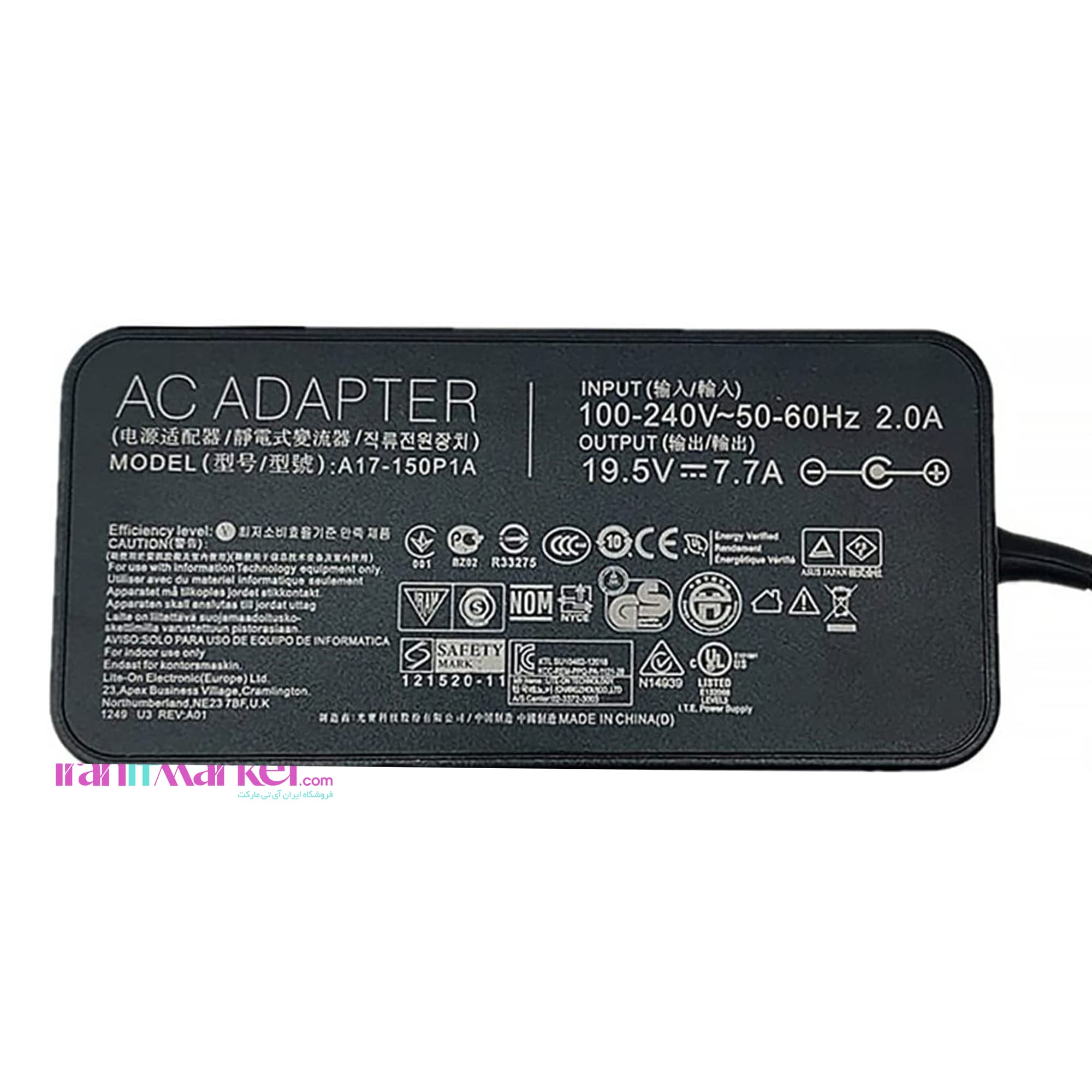 شارژر لپ تاپ ایسوس Adaptor ASUS 150W 19.5V 7.7A (5.5*2.5) orginal