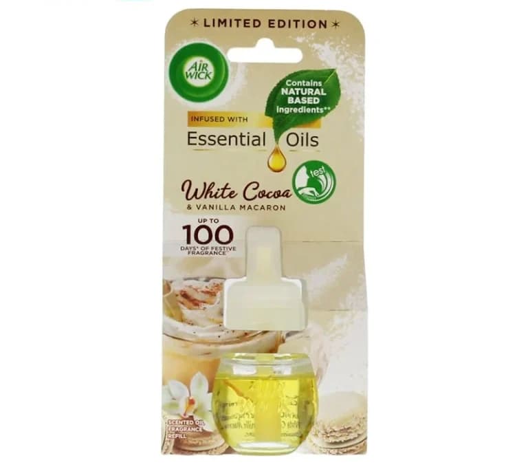 یدک دستگاه خوشبو کننده هوا ایر ویک Air wick با رایحه کاکائوی سفید و وانیل حجم 19 میلی لیتر