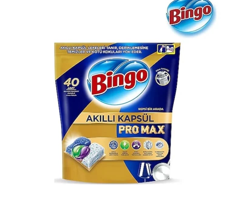 قرص ماشین ظرفشویی بینگو Bingo مدل پرومکس بسته 40 عددی