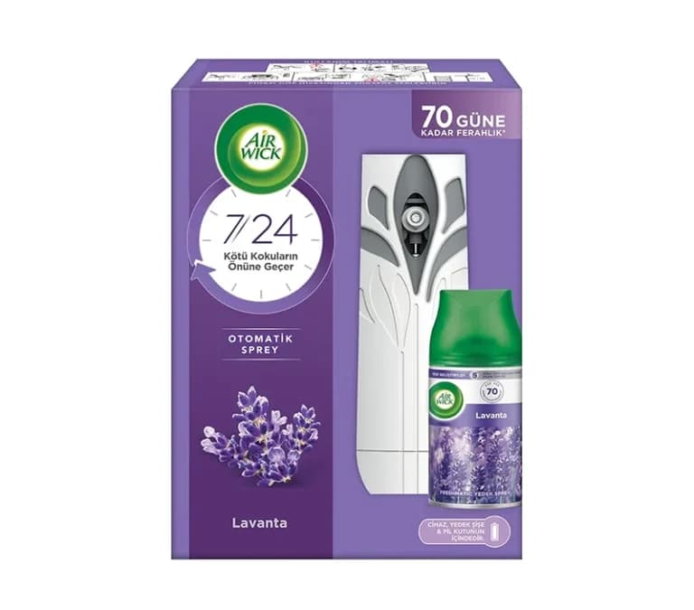 دستگاه خودکار خوشبو کننده هوا ایر ویک Air wick با رایحه اسطوخودوس به همراه یدک