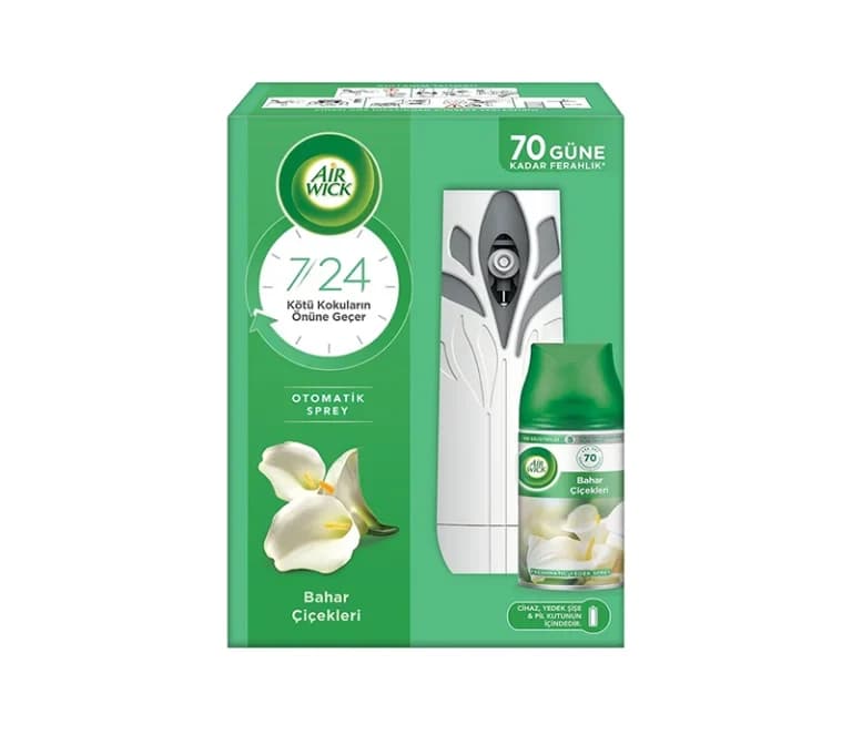 دستگاه خودکار خوشبو کننده هوا ایر ویک Air wick با رایحه گل بهاری به همراه یدک