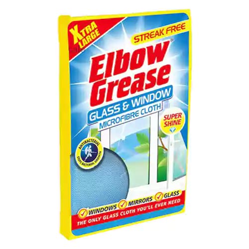 Elbow Greaseدستمال میکروفیبر شیشه و پنجره بریتانیایی البو گریس سایز لارج بسته یک عددی
