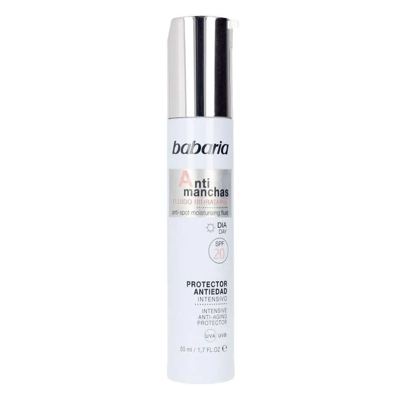 فلوئید روز ضد لک و چروک باباریا Babaria مدل anti-spot SPF20 حجم 50 میل — تصویر ۲