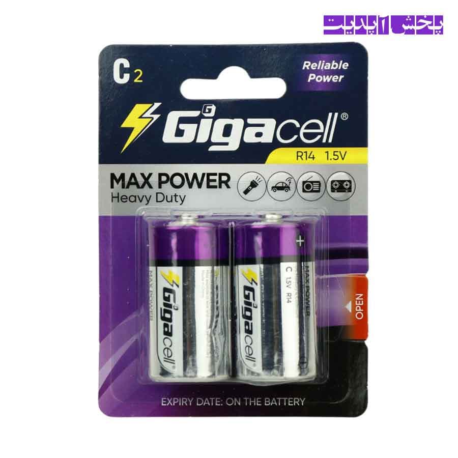 باتری دوتایی گیگاسل Gigacell سایز C مدل Max Power R14 1.5V — تصویر ۲