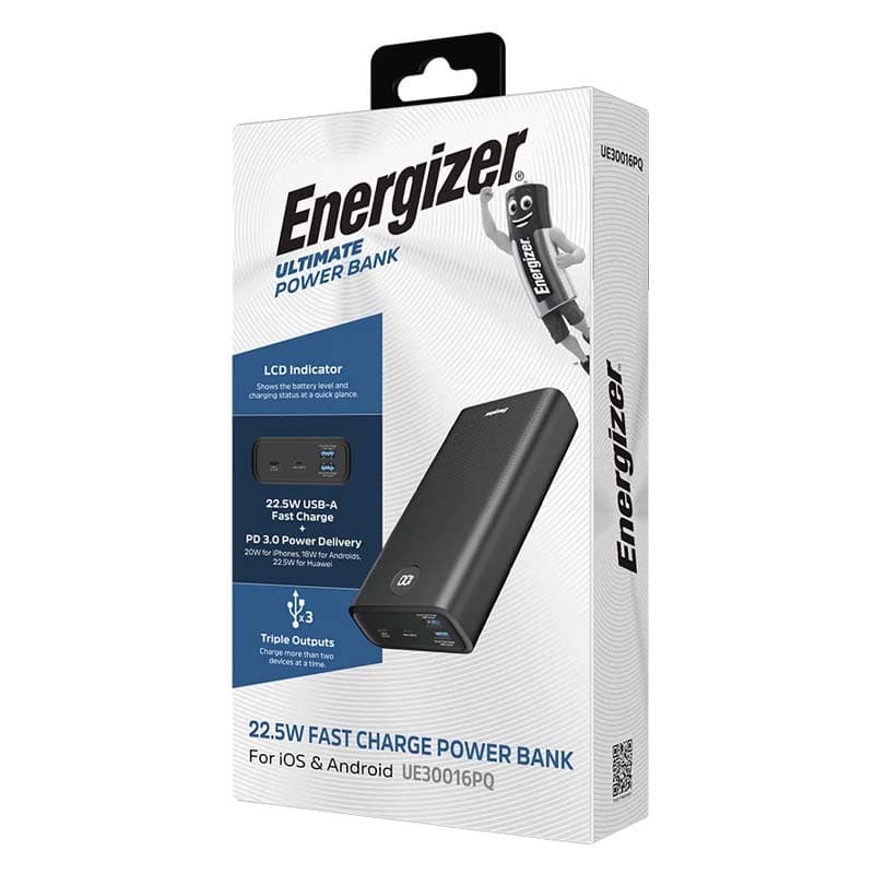 شارژر همراه انرجایزر مدل UE30016PQ ظرفیت 30000 میلی آمپر ساعت ا Energizer UE30016PQ 30000mAh کد 6083