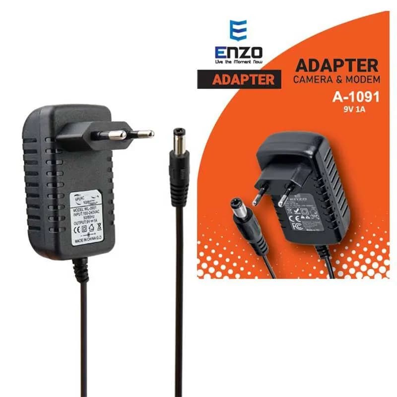 آداپتور ۹ ولت ۱ آمپر برند انزو مدل A-1091 کد 6097 — تصویر ۶