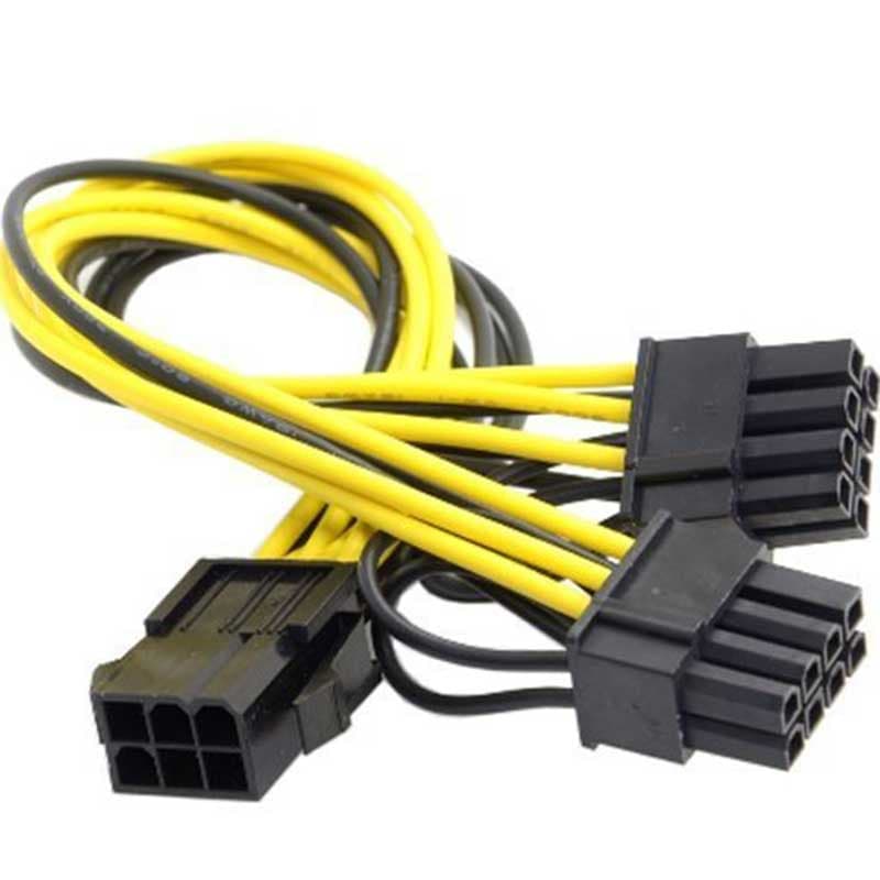 تبدیل 6 پین نر برق پاور به دو تا 2+6 پین ماده گرافیک ا GPU 6 pin / 8pin 8 pin Female to dual PCI-E کد 4691