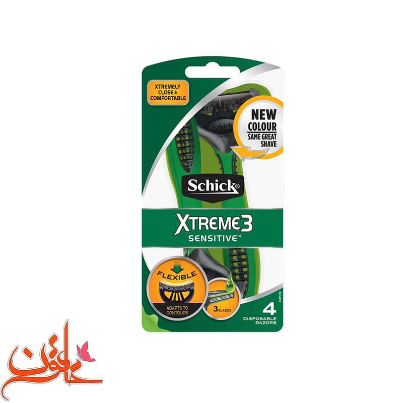 خودتراش زنانه شیک Schick مدل Xtreme3 بسته بندی 4 عددی — تصویر ۵