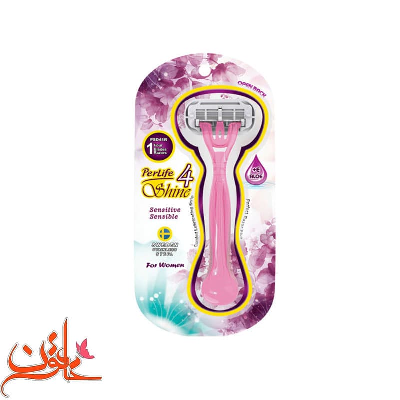 خودتراش زنانه 4 لبه شاین پرلایف 1 عددی