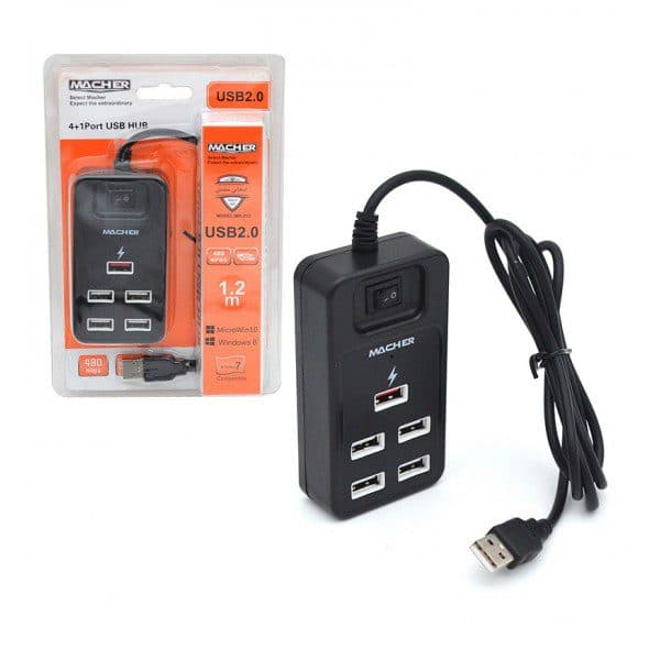هاب 5 پورت مچر مدل MR-212 ا MACHER 5 Port USB HUB model MR-212 کد 6186