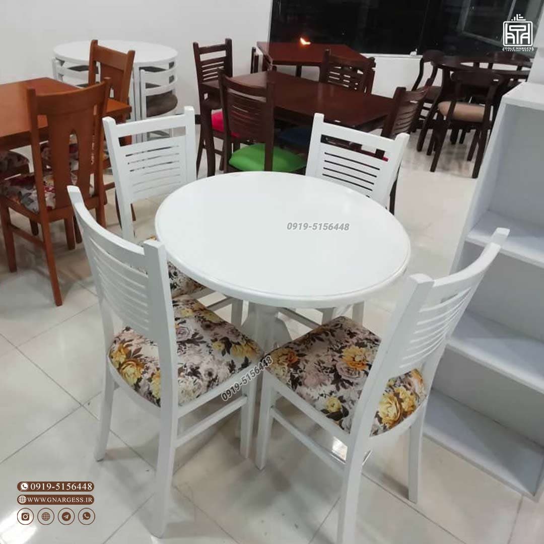 میز ناهارخوری گلدانی گرد سه نفره با صندلی آبشاری — تصویر ۱۱