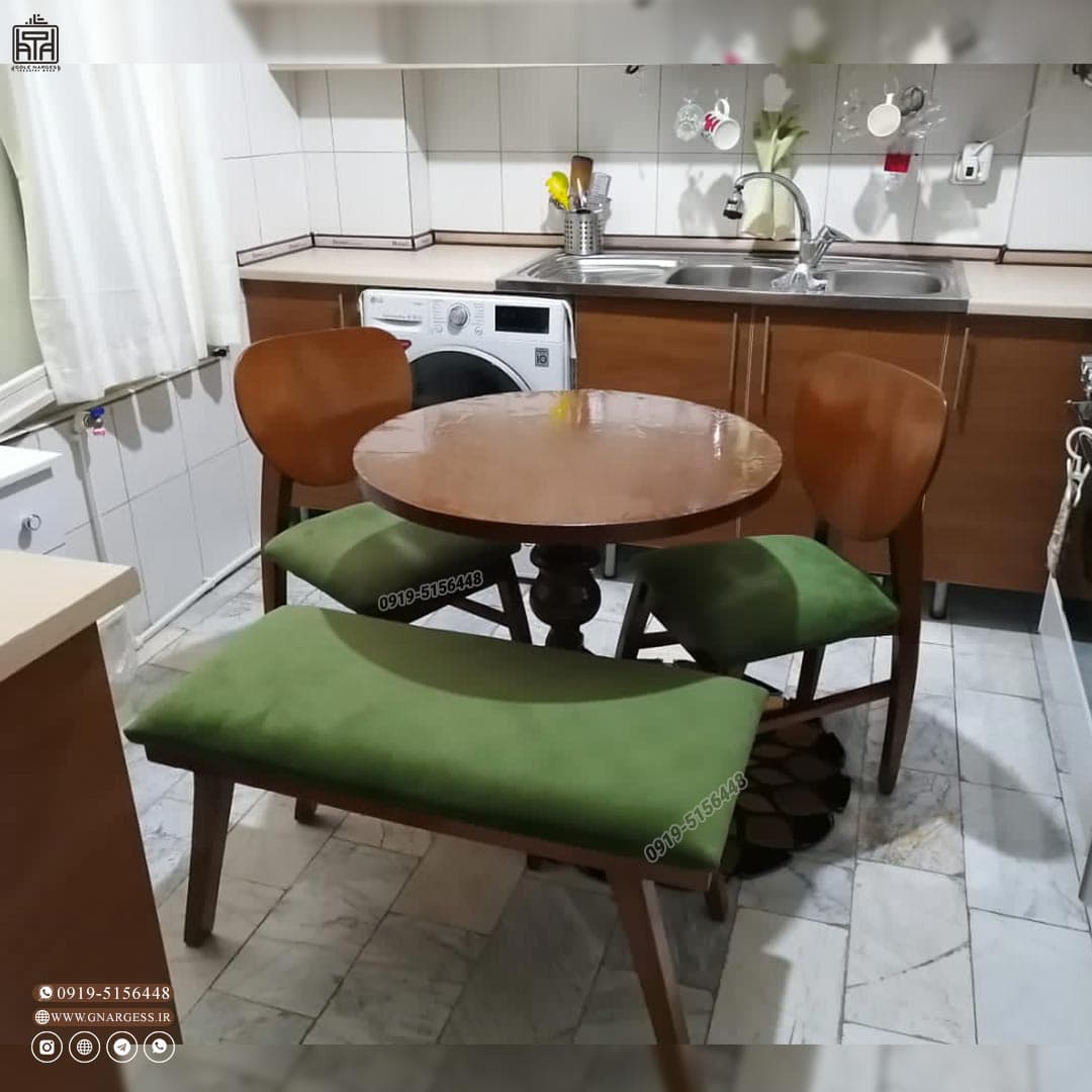 میز غذا خوری چوبی مدل گلدانی در تنوع رنگ — تصویر ۸