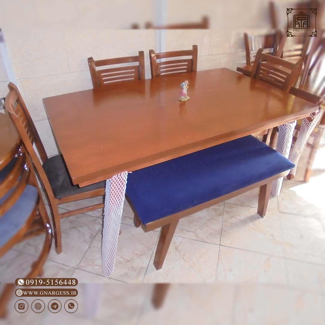 میز ناهارخوری 6 نفره چوبی آبشاری با میز ماهور — تصویر ۱۲
