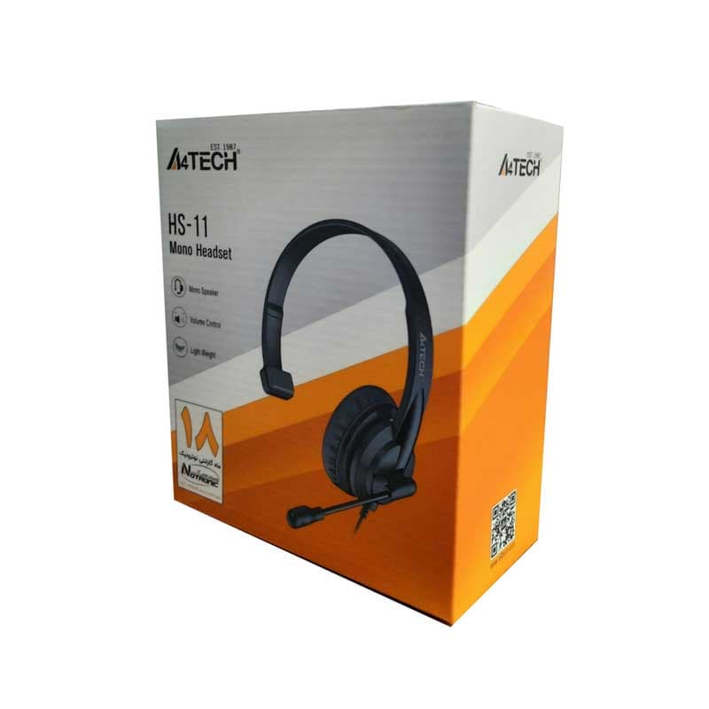 هدست ای فورتک مدل hs-11 ا headset headphone a4tech hs-11 کد 6339