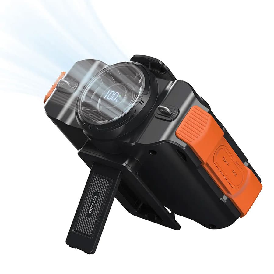 پنکه کمری و اسپیکر بلوتوث پرودو Porodo 8000mAh Bluetooth Waist Fan PDPNW50 — تصویر ۱۰