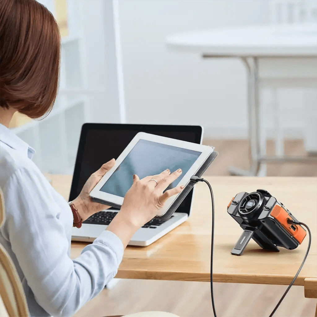 پنکه کمری و اسپیکر بلوتوث پرودو Porodo 8000mAh Bluetooth Waist Fan PDPNW50 — تصویر ۱۲