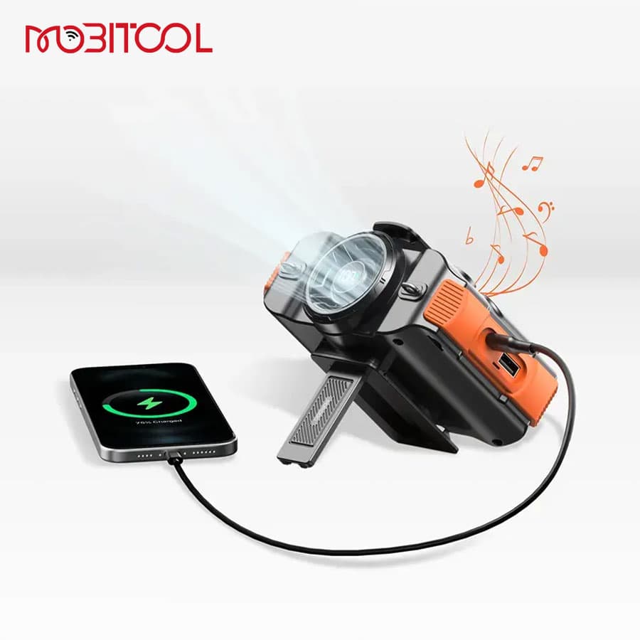 پنکه کمری و اسپیکر بلوتوث پرودو Porodo 8000mAh Bluetooth Waist Fan PDPNW50 — تصویر ۶