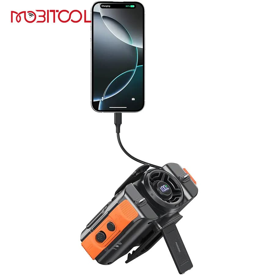 پنکه کمری و اسپیکر بلوتوث پرودو Porodo 8000mAh Bluetooth Waist Fan PDPNW50 — تصویر ۵