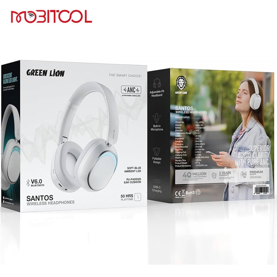 هدفون بلوتوث گرین لاین Green Lion Santos Wireless Headphone with ANC — تصویر ۷