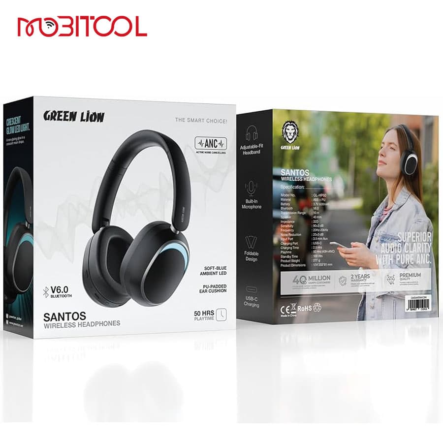 هدفون بلوتوث گرین لاین Green Lion Santos Wireless Headphone with ANC — تصویر ۶