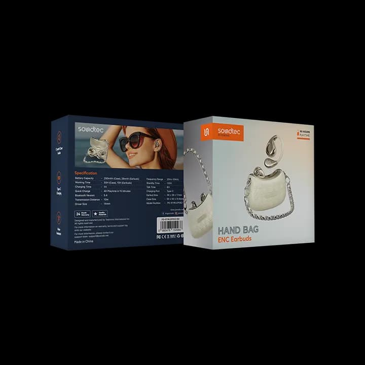 هندزفری بلوتوث ENC طرح کیف پرودو Porodo Soundtec Hand Bag ENC Earbuds STWLEP052 — تصویر ۱۲