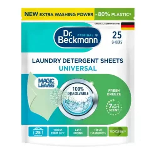 دستمال شستشو لباس انگلیسی دکتر بکمن Dr. Beckmann Magic Leaves Universal بسته 25 عددی