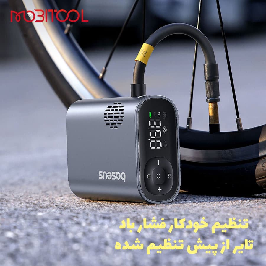پمپ باد شارژی دوچرخه و موتورسیکلت‌ بیسوس Baseus PrimeTrip Series Portable Bike Pump C11169000121-00 CG023 — تصویر ۷