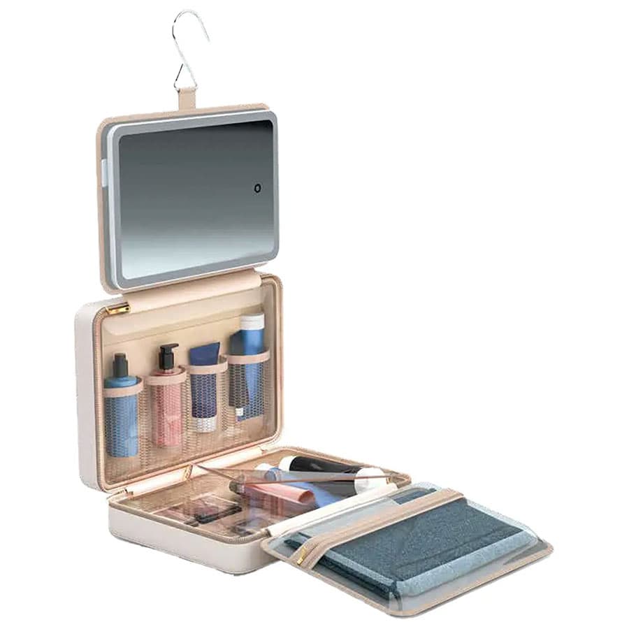 کیف لوازم آرایش مسافرتی پرودو با آینه چراغ دار Porodo Travel Makeup Case with Detachable LED Mirror