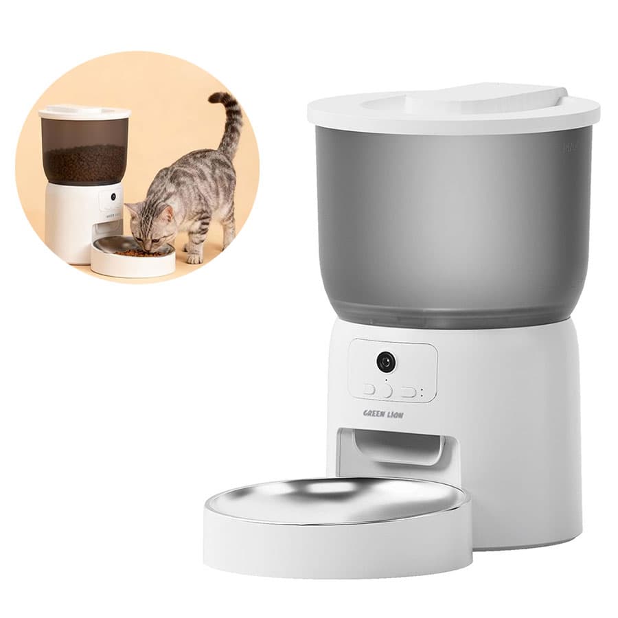 ظرف غذا گربه و سگ هوشمند دوربین دار گرین لاین Green Lion Smart Pet Feeder