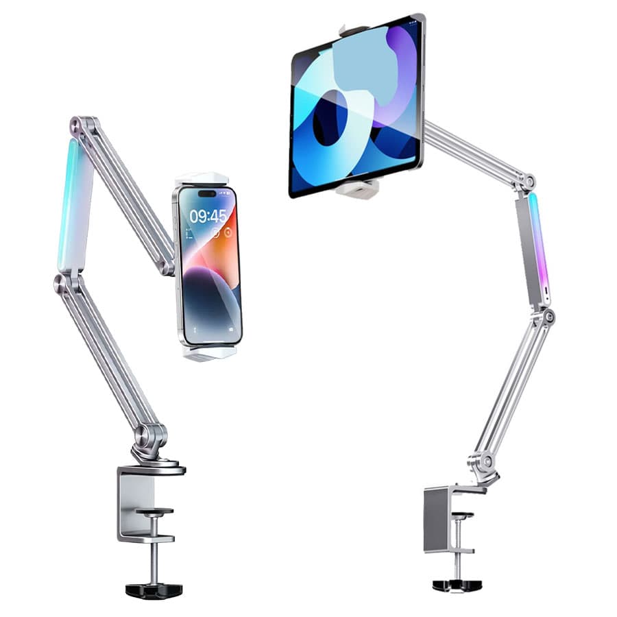 هولدر موبایل و تبلت لبه میز و تخت پرودو Porodo Multi-Joint Aluminum Desk Mount PD-LFST051