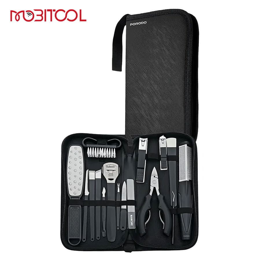 ست ناخن گیر 16 کاره مانیکور و پدیکور پرودو Porodo 16-In-1 Portable Nail Clipper Set PDLFST8010 — تصویر ۳