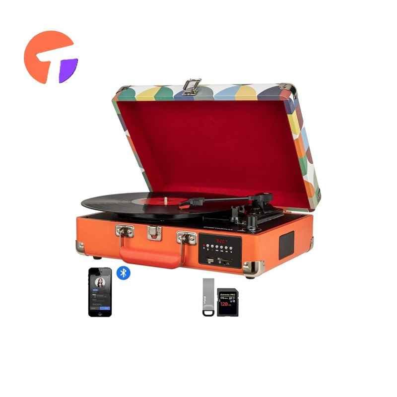 گرامافون بلوتوثی برند DIGITNOW مدل M46-A2M پخش وینیل با اسپیکر استریو، رادیو AM/FM و ضبط روی USB و کارت حافظه