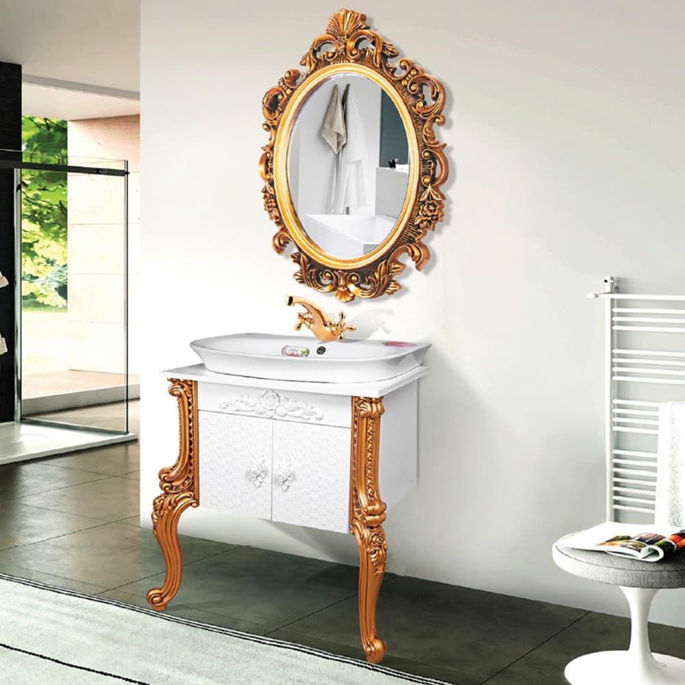 ست روشویی کابینتی لیونا 65 سفید-طلایی — تصویر ۸