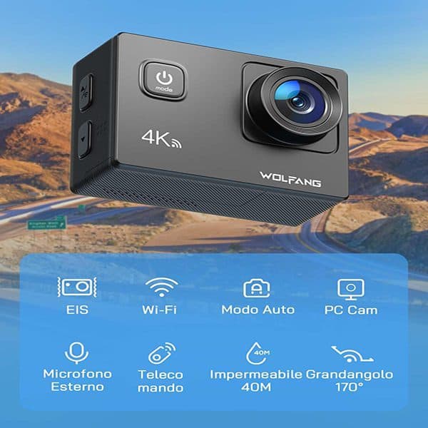 دوربین فیلمبرداری ورزشی WOLFANG GA100 – اکشن کمِرا با لرزش‌گیر EIS — تصویر ۱۲