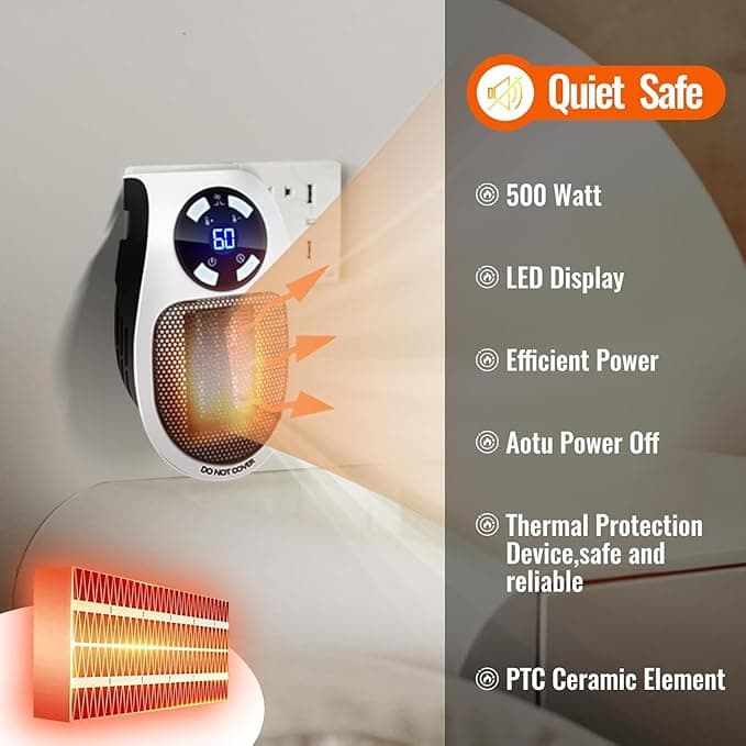 بخاری برقی دیواری با نمایشگر LED — تصویر ۱۱