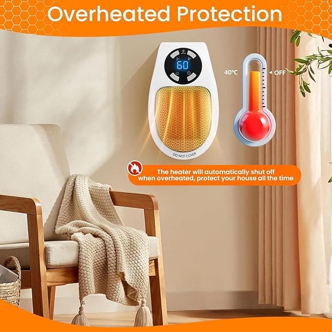 بخاری برقی دیواری با نمایشگر LED — تصویر ۷