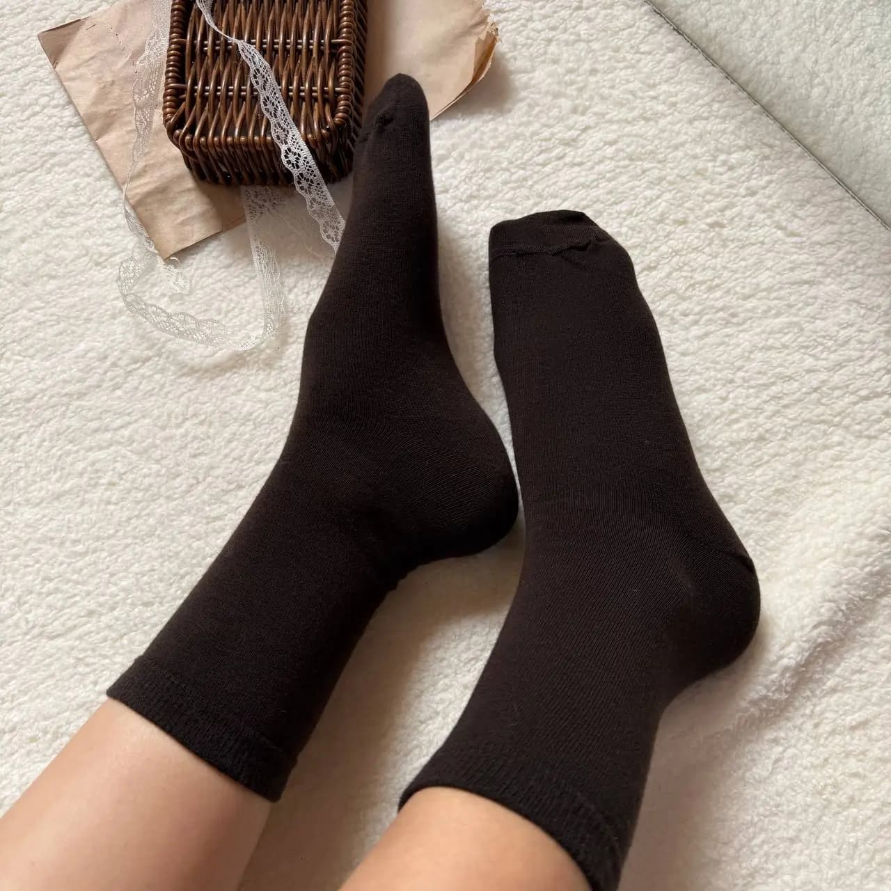 جوراب ساقدار دخترانه قهوه ای