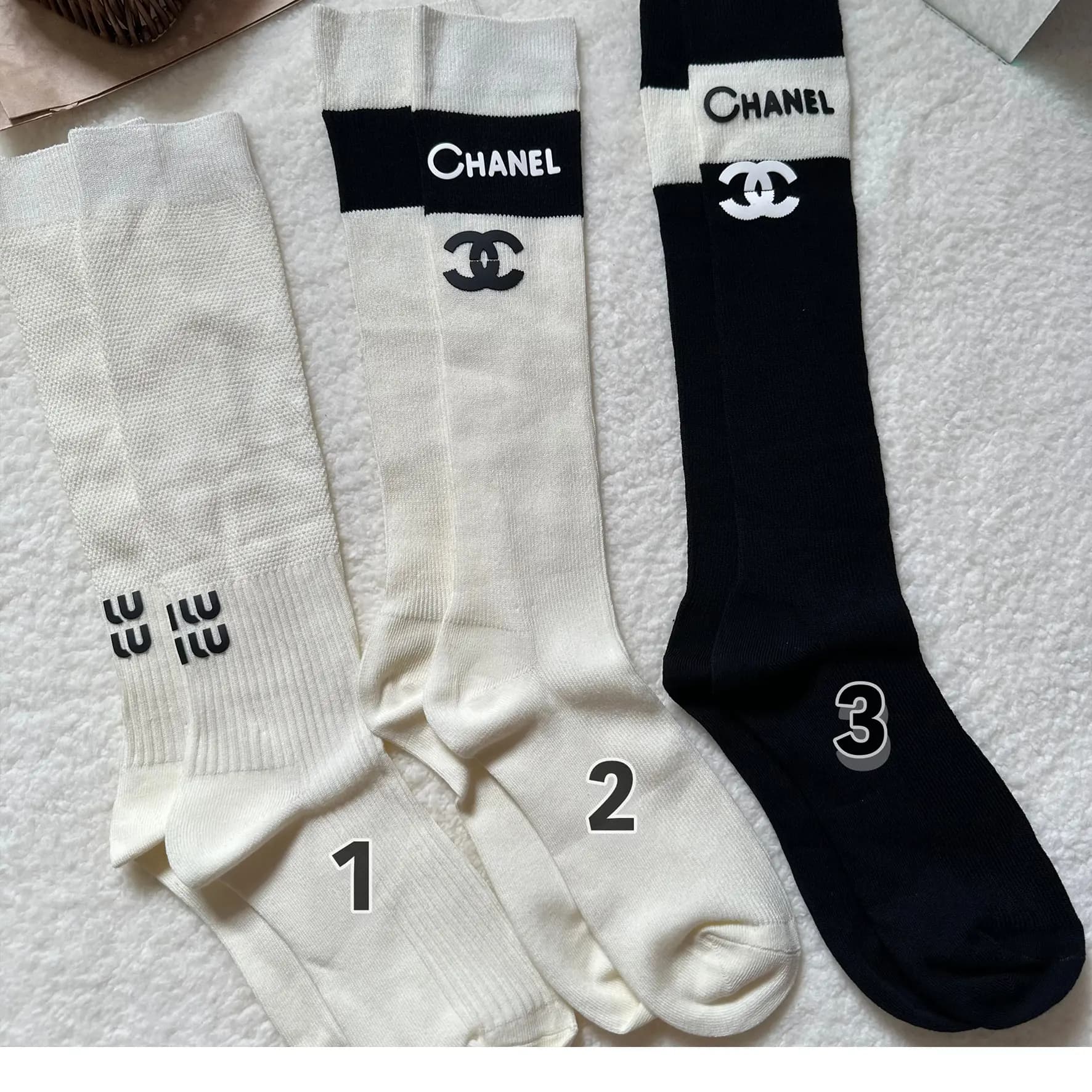 جوراب زیر زانو chanel & miu miu