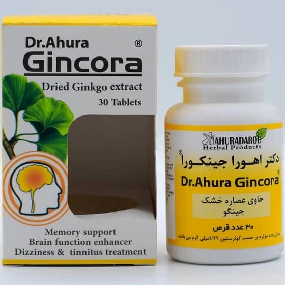 قرص جینکورا اهورا دارو ۳۰ عددی | Ahura Darou Ginkora Tablets 30 pcs