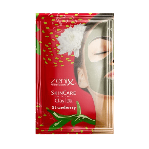 ماسک شاداب کننده خاک رس و توت فرنگی زنیکس Zenix ساشه ای