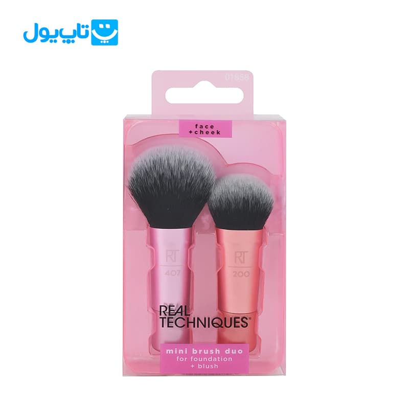ست مینی براش ریل تکنیک Real techniques مناسب زیرسازی و رژگونه بسته 2 عددی — تصویر ۳