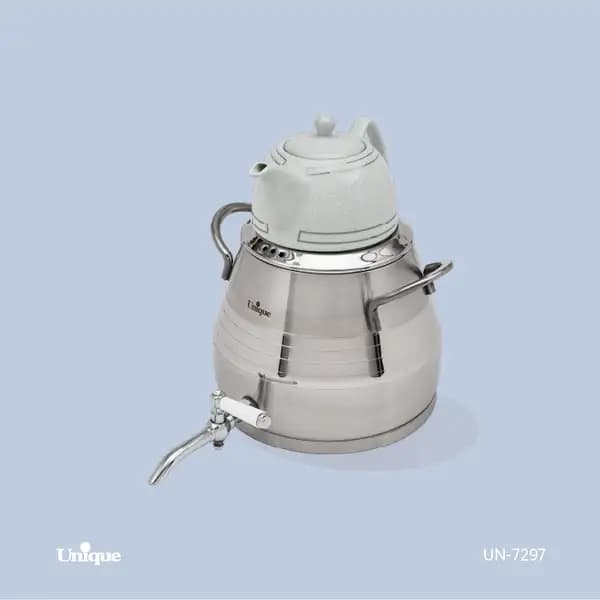 کتری قوری استیل طرح ترک 5 لیتر شیردار کد UN-7297
