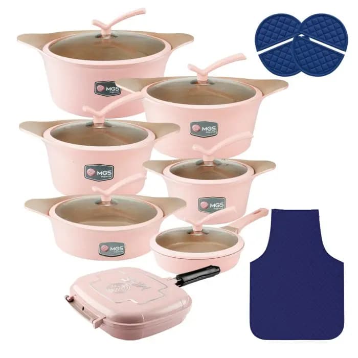 سرویس قابلمه 19 پارچه گرانیت طرح کره ای C — تصویر ۳