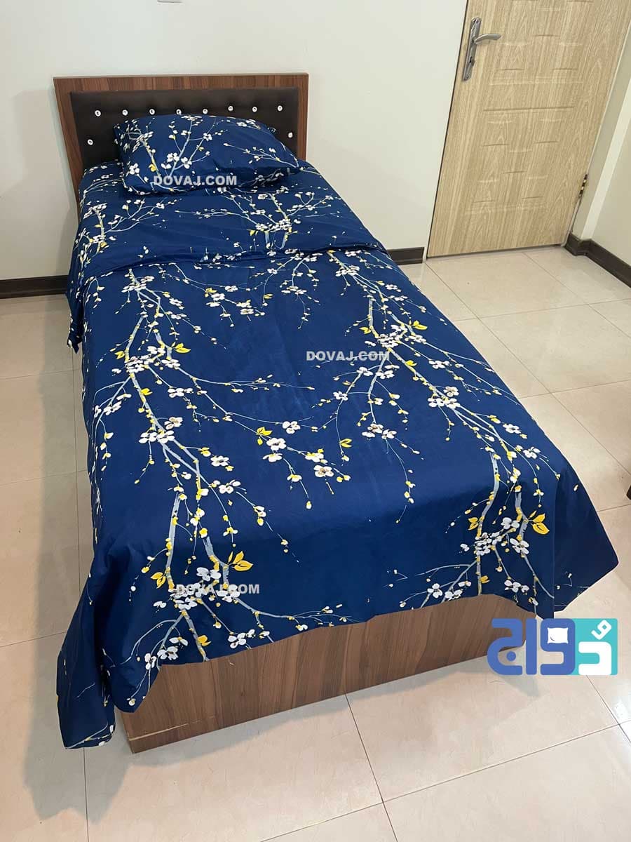 ست کاور لحافی یکنفره مدل زنبق(سرمه‌ای) کد 140209231
