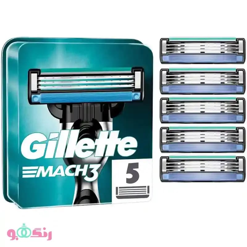 یدک ژیلت Gillette Mach 3 Plus سه لبه بسته 5 عددی — تصویر ۸