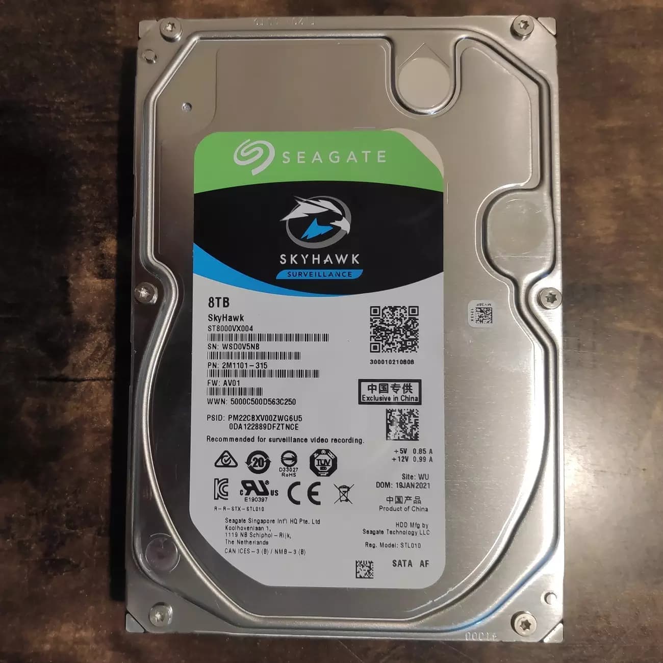 هارد دیسک اینترنال سیگیت Seagate SkyHawk 8TB – کار کرده