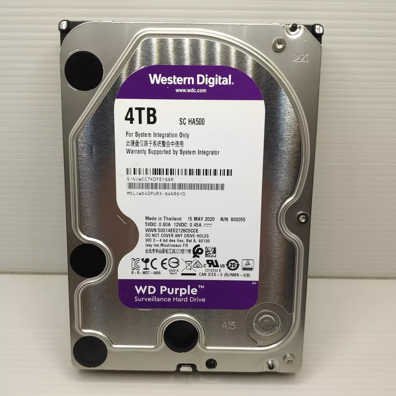 هارد دیسک اینترنال وسترن دیجیتال Western Digital Purple 4TB – کار کرده